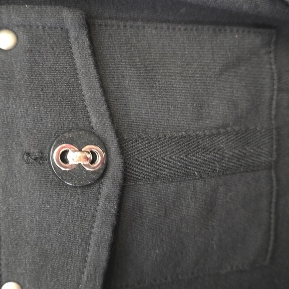 CJ Banks Black Zip-Up Jacket with Button Details, Plis Size 3X - Picture 4 of 6